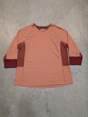 Smartwool Women's XL 3/4 Sleeve Crewneck Red/Brown Merino Wool